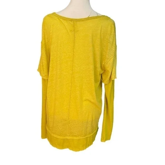 NWT free people lime faux under shirt Blouse long sleeve medium top - Picture 2 of 10
